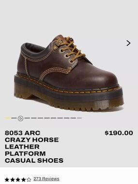 Dr. Martens Brown Crazy Horse Leather Platform Lace-Up Shoes